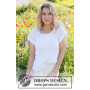 White Roses Top by DROPS Design - Knitted Top Pattern Sizes S - XXXL