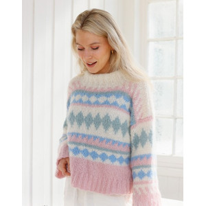 Berries and Cream Sweater by DROPS Design - Knitted Jumper Pattern Sizes XS - XXXL