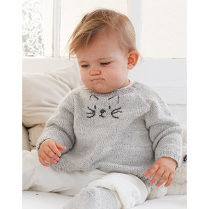 Meow Meow Sweater by DROPS Design - Baby Blouse Knitting pattern size 0/1 month - 3/4 years