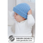 Blue Cloud Beanie by DROPS Design - Knitted Baby Hat Pattern Size 0 months - 4 years