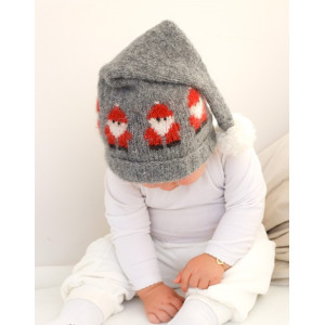 Merry Santas Hat by DROPS Design - Knitted Baby Christmas Hat Pattern Size 0 months - 2 years
