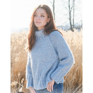 Clear Winter Sky by DROPS Design - Knitted Jumper Pattern Sizes S - XXXL