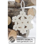 White Christmas by DROPS Design - Crochet Christmas Star Pattern 8 cm - 15 pcs