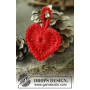 Heart of the Season by DROPS Design - Crochet Christmas Heart Pattern 5 cm - 25 pcs