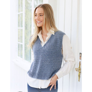 Lake View Vest by DROPS Design - Crochet Vest Pattern Size S - XXXL
