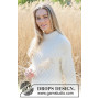 Snowy Bee by DROPS Design - Knitted Jumper Pattern Sizes S - XXXL