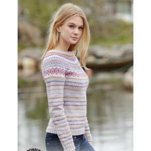 Sweet As Candy by DROPS Design - Knitted Jumper Nordic Pattern Size S - XXXL