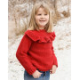Red Hibiscus by DROPS Design - Knitted Jumper Pattern Sizes 3-14 years