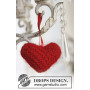 Sweet heart by DROPS Design - Knitted Heart for Christmas Pattern 5 cm