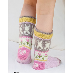 Dancing Bunny Socks 2 by DROPS Design - Knitted Socks Pattern Sizes 24-43