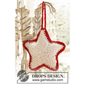 Twinkle Star by DROPS Design - Knitted Christmas Star Decoration Pattern 9 cm - 3 pcs
