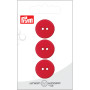 Prym Flat Plastic Button Red 20mm - 3 pcs