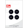 Prym Flat Plastic Button Flat Black 15mm - 4 pcs