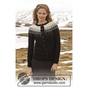 Winter Fantasy Jacket by DROPS Design - Knitted Jacket with 2-colour round yoke Pattern size S - XXXL
