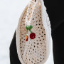 Round Beach Bag with Cherries by Rito Krea - Bag Crochet Pattern 40cm