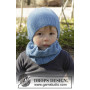 Bluebeard by DROPS Design - Knitted Neck Warmer and Hat with Textured Pattern size 12 months - 10 years