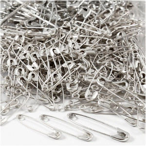 Safety Pins, L: 22 mm, thickness 0,6 mm, gold, 500 pc/ 1 pack