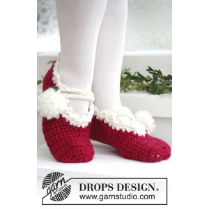 Santas Ballerinas by DROPS Design - Crochet Slippers Pattern size 35 - 43