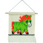 Permin Embroidery Kit Green Pony for Kids 16x18 cm