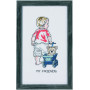 Permin Embroidery Kit Boy with Cart 16x28 cm