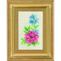 Permin Embroidery Kit Rose and Blue flowers 9x14cm