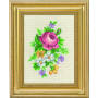 Permin Embroidery Kit Rose and White flowers 14x19cm