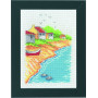 Permin Embroidery Kit Beach Houses 18x13cm