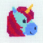 Permin Embroidery Kit Unicorn 8x8cm
