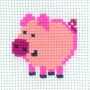 Permin Embroidery Kit Pig 8x8cm