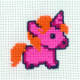 Permin Embroidery Kit Unicorn 8x8cm