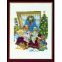 Permin Embroidery Kit Kids on bed 30x40cm