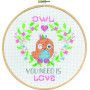 Permin Embroidery Kit Owl you need Ø20cm