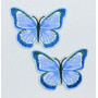 Iron On Mending Blue Butterfly 4 x 3 cm - 2 stk