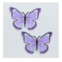 Iron On Mending Purple Butterfly 4 x 3 cm - 2 stk