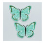 Iron On Mending Green Butterfly 3 x 3 cm - 2 stk