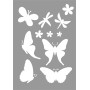 Stencil/Template Butterflies/Flowers - 21 x 29 cm
