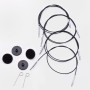 KnitPro Cable Interchangeable Circular Needles 35cm (60cm incl. needles) Black/Silver
