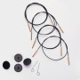 KnitPro Cable (Swivel) Interchangeable Circular Needles 35cm (60cm incl. needles) Black/Gold