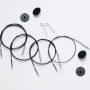KnitPro Cable (Swivel) Interchangeable Circular Needles 76cm (100cm incl. needles) Black/Silver