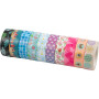 Washi Tape, W: 15 mm, 10 m/ 10 pack