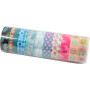 Washi Tape, W: 15 mm, 10 m/ 10 pack