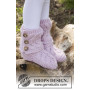 Strawberry Pudding by DROPS Design - Knitted Children Slippers with Lace Pattern size 20 - 37