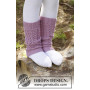 Raspberry Cream by DROPS Design - Knitted Leg Warmers with Lace Pattern 24 cm