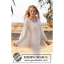Honeymoon by DROPS Design - Knitted Poncho with Lace Pattern str S - XXXL