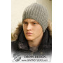 Tristan by DROPS Design - Knitted Men's Hat with Textured Pattern S - L