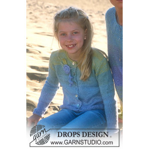 Caribbean Afternoon by DROPS Design - Knitted Children's Jacket with Crochet Pattern size 5 - 14 years