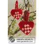 Heart Basket by DROPS Design - Christmas Basket Crochet Kit 10 cm - 2 pcs
