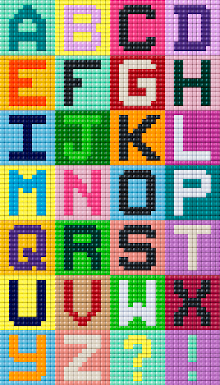 Number and Letter Bead Patterns for Hama Beads and Pixelhobby Beads 